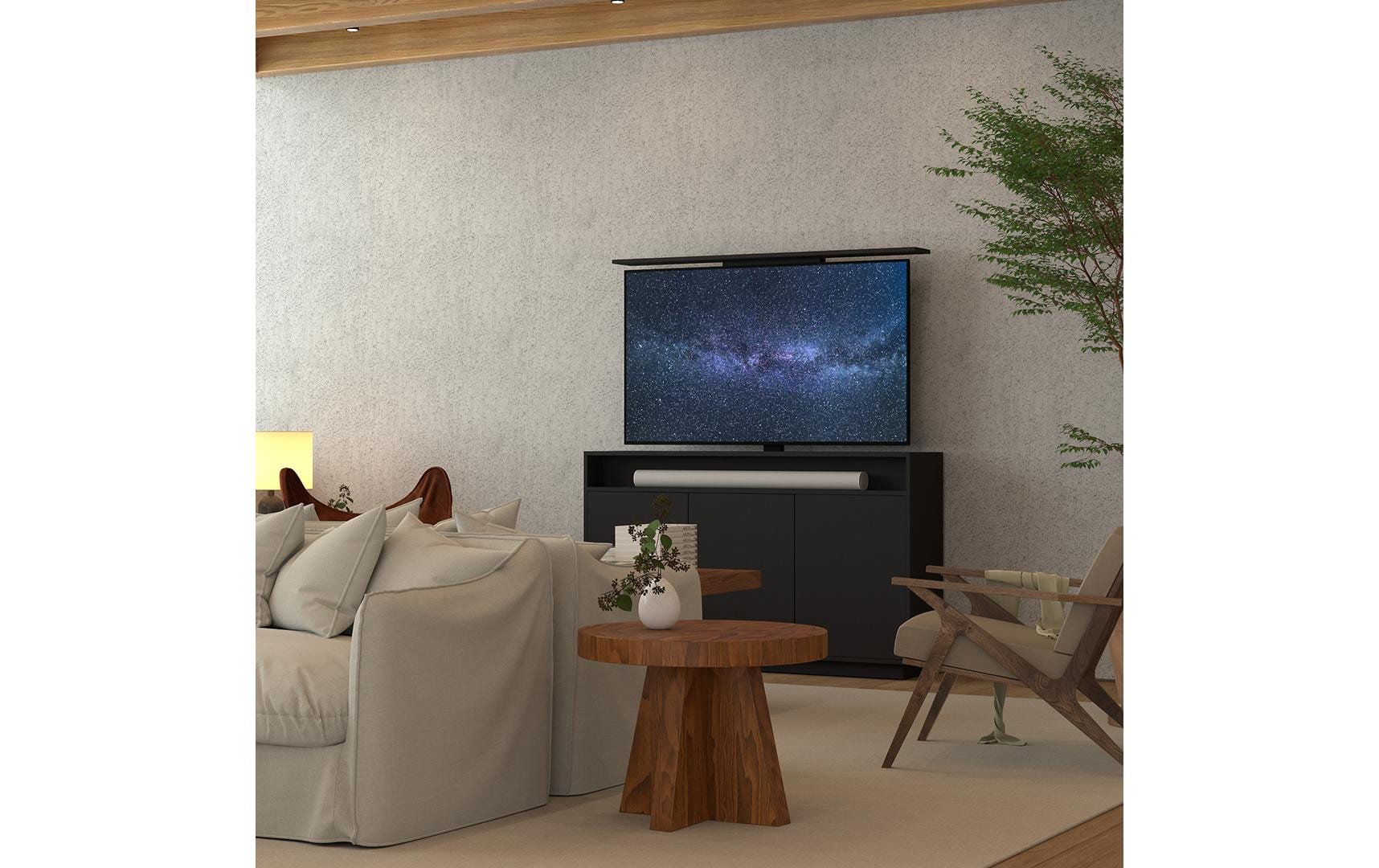 TV-Lift Möbel inkl. TV Liftsystem max. 50 kg<br>Schrank für TV-Geräte und Displays - 65