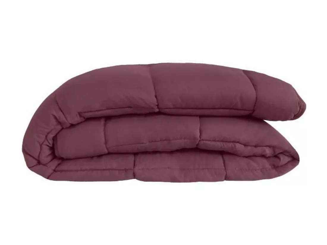 Couette chaude Microfibre 400 gr/m2 CALGARY Prune + Parme 240x260cm