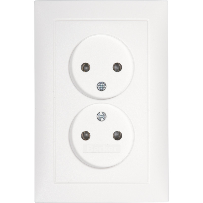 Berker S.1 wandcontactdoos dubbel inbouw Glanzend wit