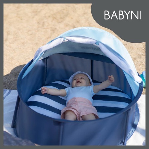 Babyni Aire de Jeux & lit d'appoint Anti-UV FPS 50+ Marinière - BABYMOOV