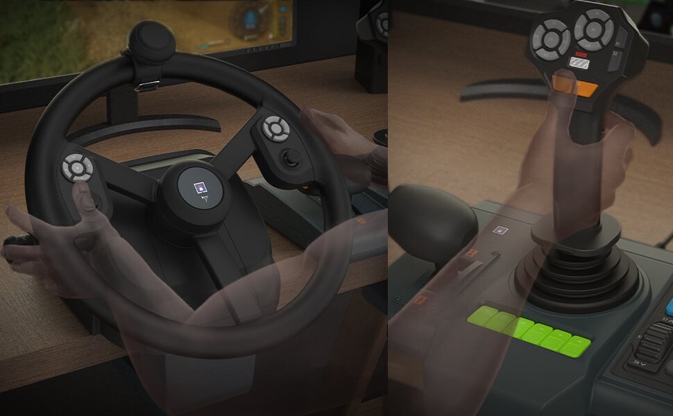 Hori - Farming Control System For Pc - Windows 11/10 - For Farming Simulator With Full-Size Steering Wheel, Control Panel & Pedals
