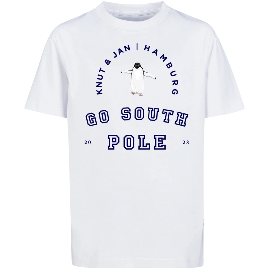F4NT4STIC T-Shirt Pinguin Knut & Jan Hamburg weiß
