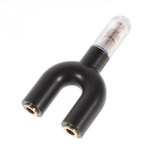 Y-Splitter 2 x Stereo Aux 3.5mm Kupplung Stecker - Schwarz