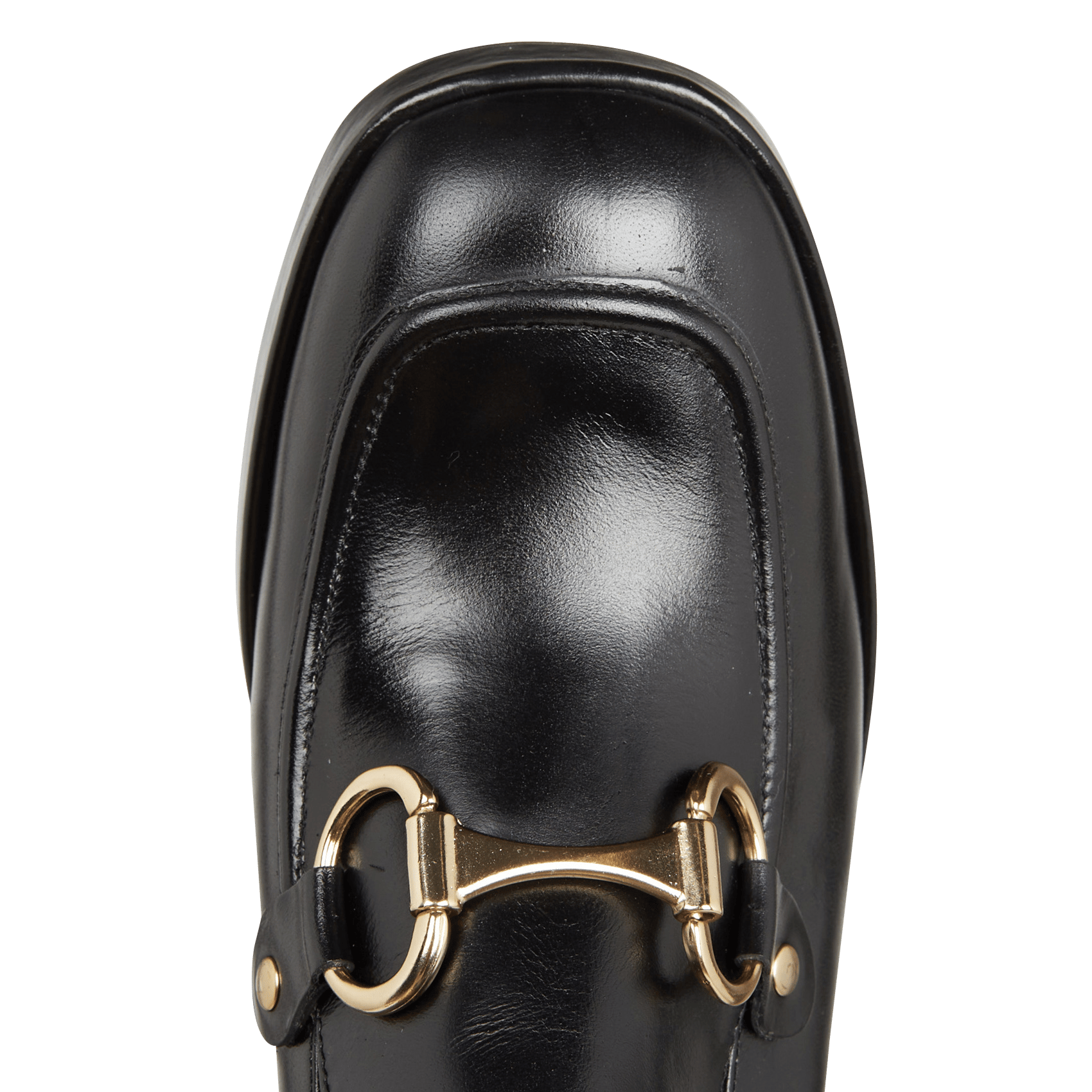 VIRGILE - Mocassins à talon en cuir glacé | Noir