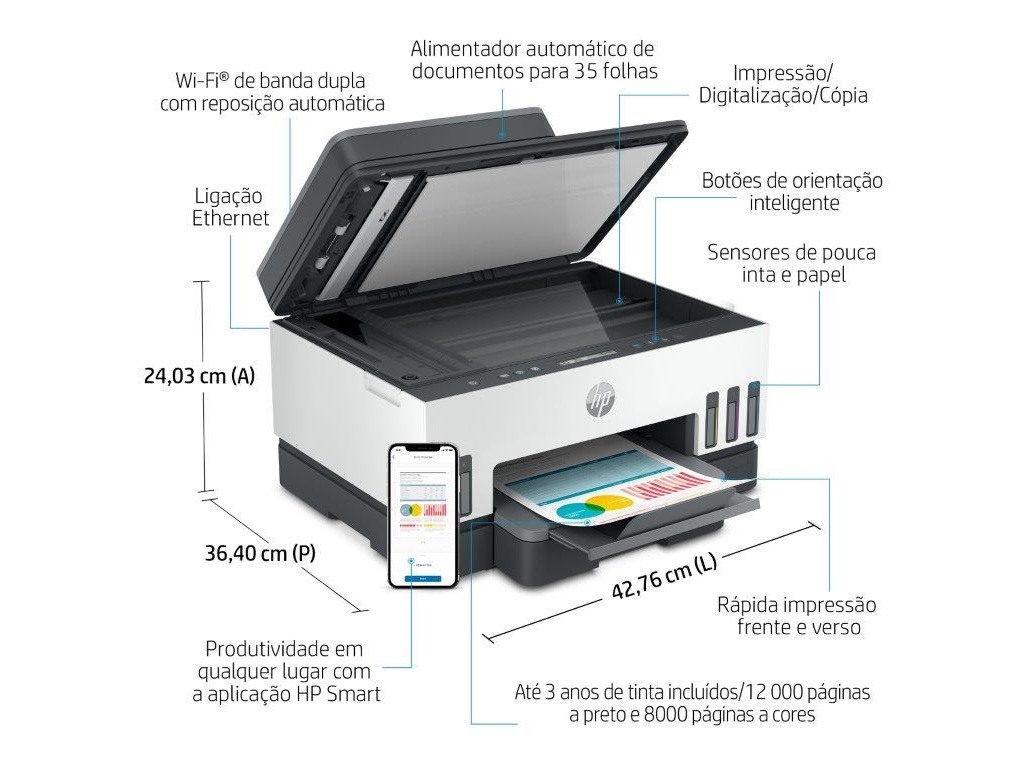 IMPRESSORA MULTIFUNÇÕES HP SMART TANK 7305