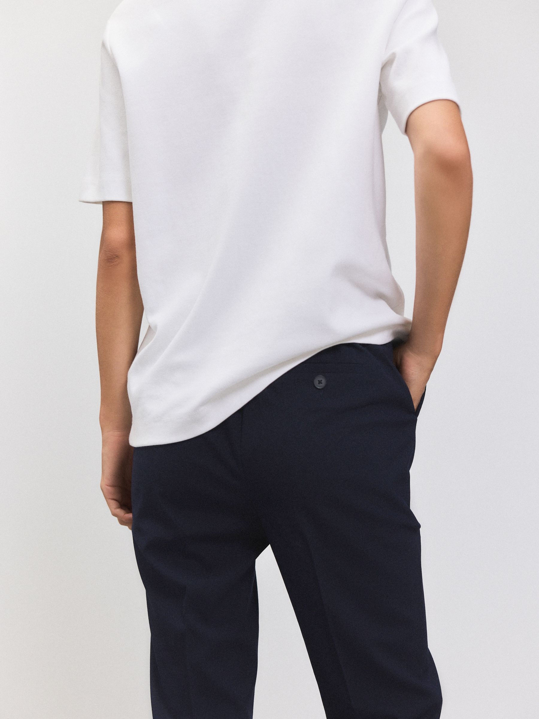Donkerblauw - Tailored Bootcut Trousers With Wool