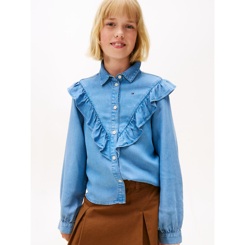 Køb Tommy Hilfiger Denim Ruffle Bluse L/S