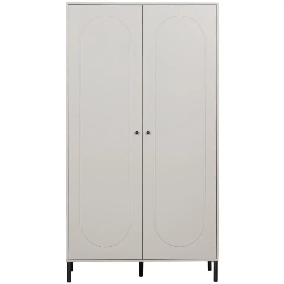 WOOOD Xina Garderobekast - Grenen - Wolkengrijs - 202x110x58