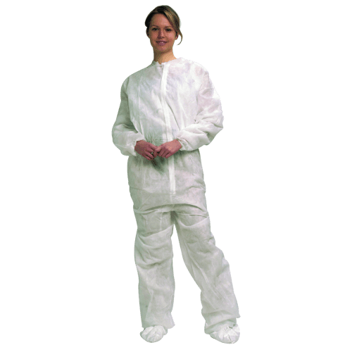 Combinaison de travail POLIGARD® PLP 40g/m² col Mao poche arrière élastiques poignets taille chevilles blanc