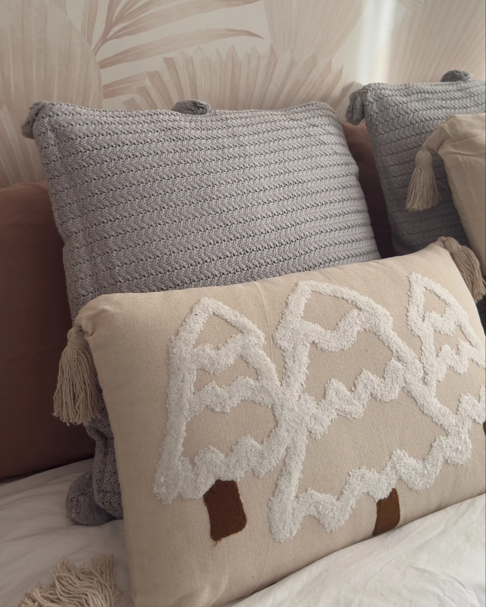 Set van 2 sierkussens OCOTEA Katoen 45 x 45 cm Grijs effen