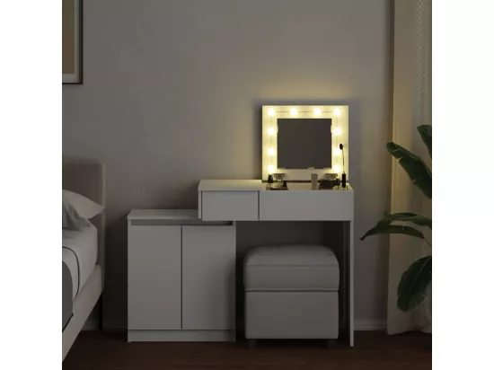 Coiffeuse avec LED blanc 115x37x110,5 cm