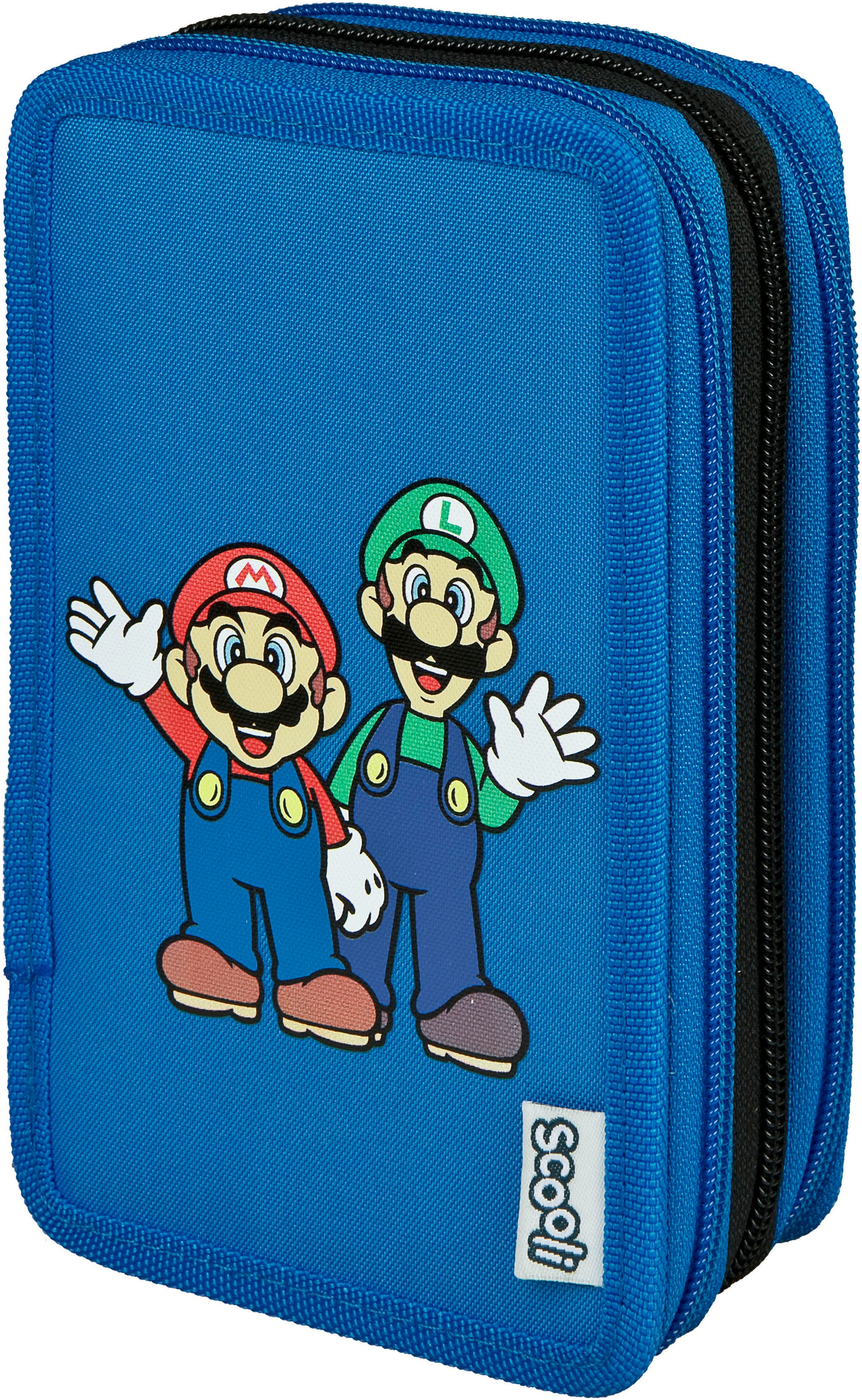 Scooli Federmäppchen »Tripledecker, Super Mario« befüllt, inklusive Geodreieck
