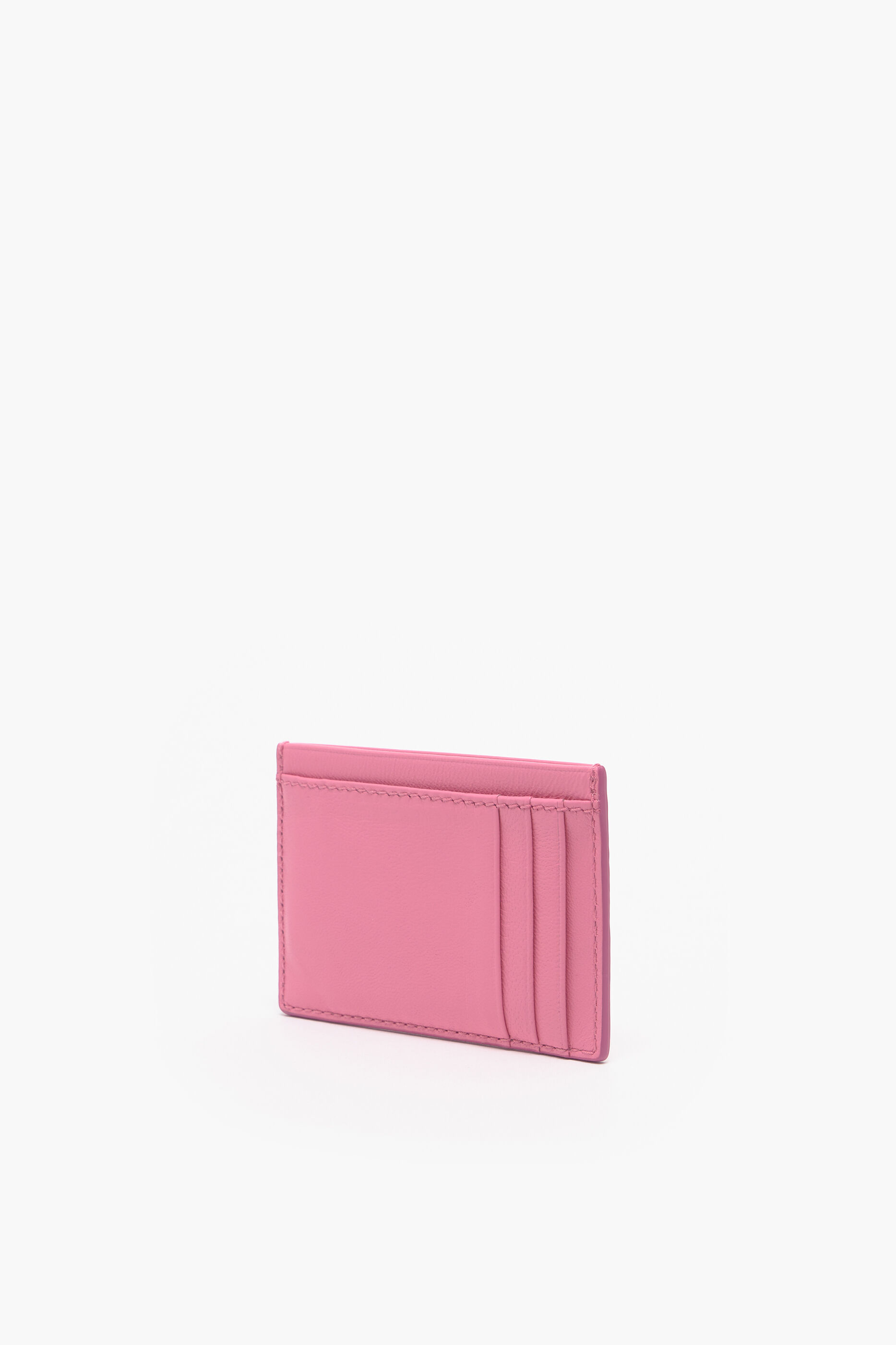 Porta-cartões em couro rosa