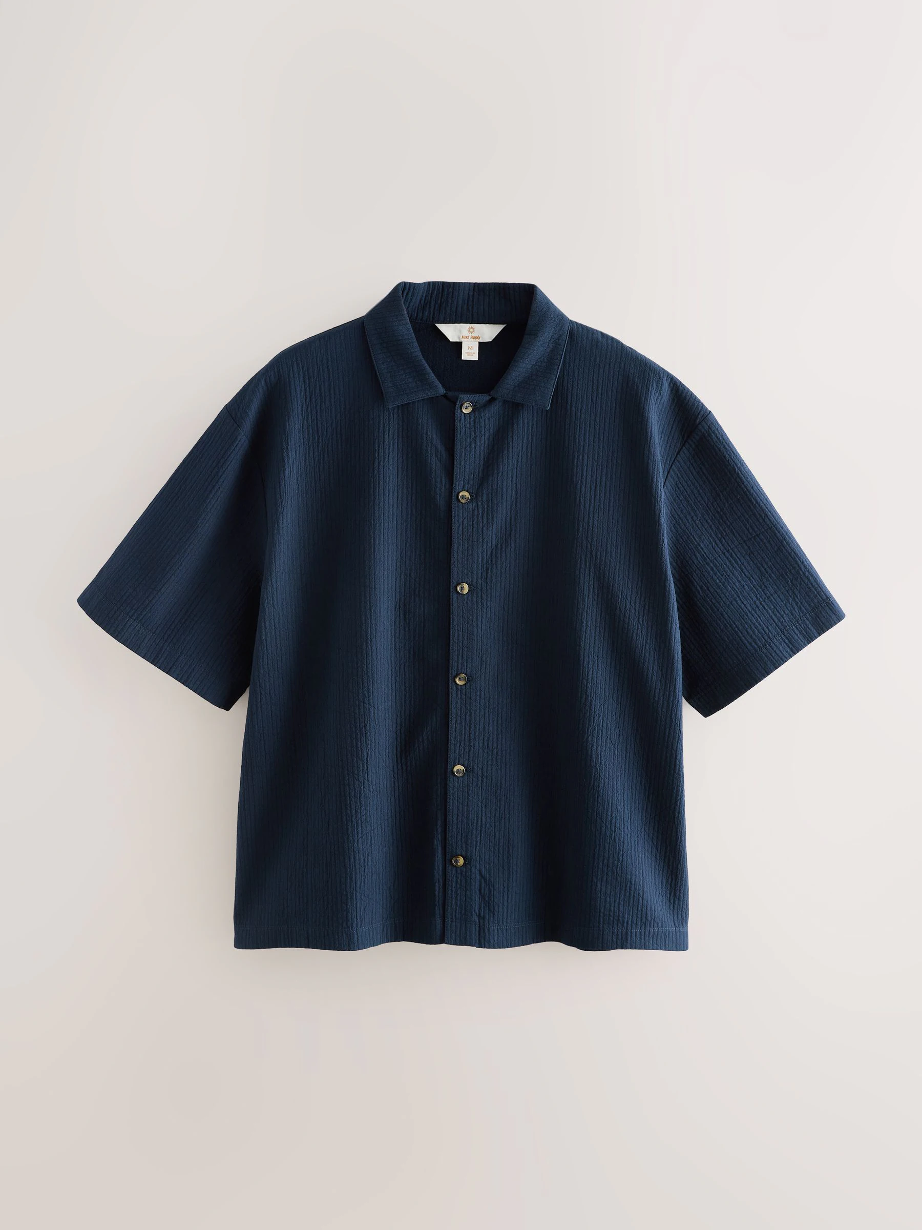 Donkerblauw - Stripe Short Sleeve Button Through Pyjamas Set
