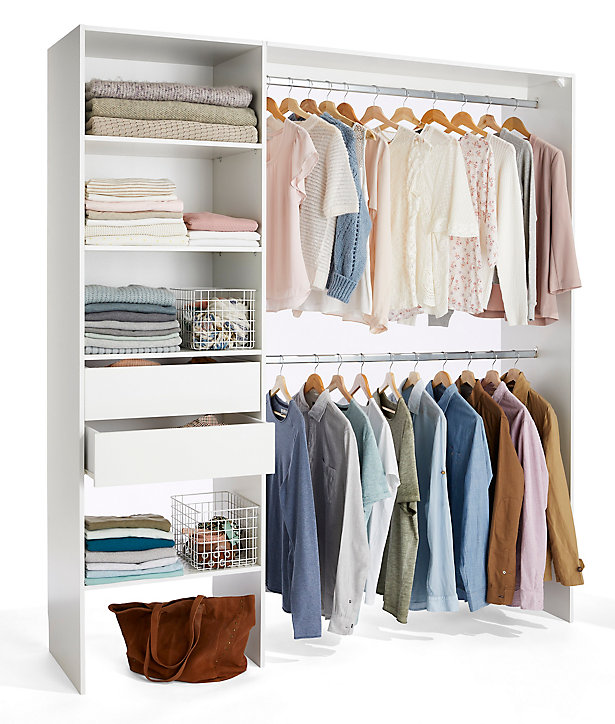 Kit dressing 1 colonne Zodiak coloris blanc L. 180 x P. 45 x H. 200 cm