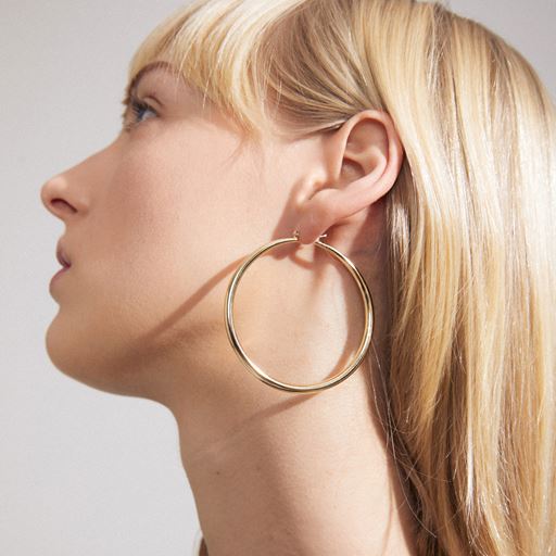 Pilgrim Priya Large Hoops, Gold Plated