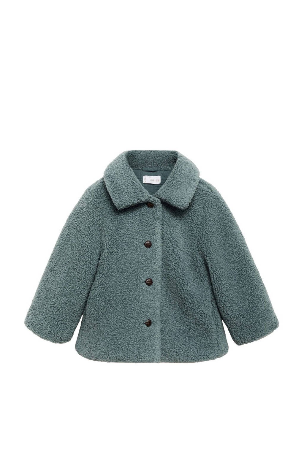 Mango Kids teddy jas groen