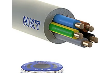 NKT NOIKLX 90, 5G1,5 - Installationskabe, Lysegrå, Rg 100 - (100 meter)
