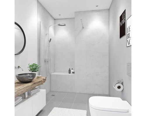Doucheachterwand BREUER decor marmergrijs 100 x 255 cm