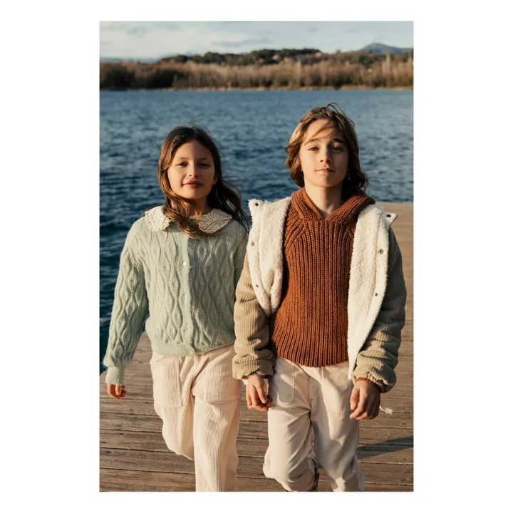 Búho Manteau Velours Côtelé Coton Bio Fourré | Beige