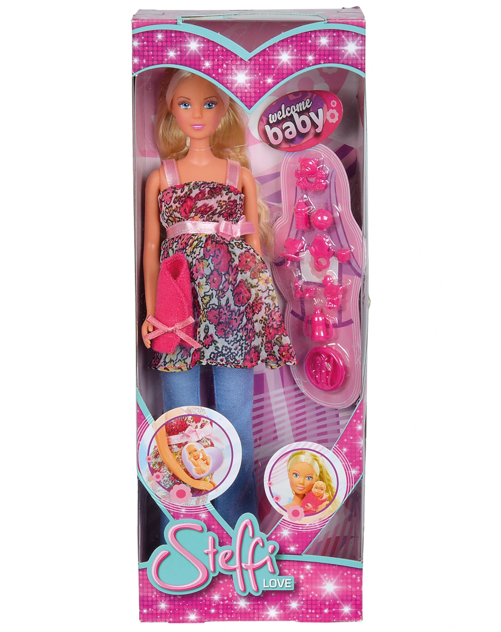 Puppe Steffi LOVE – WELCOME BABY in pink/blau