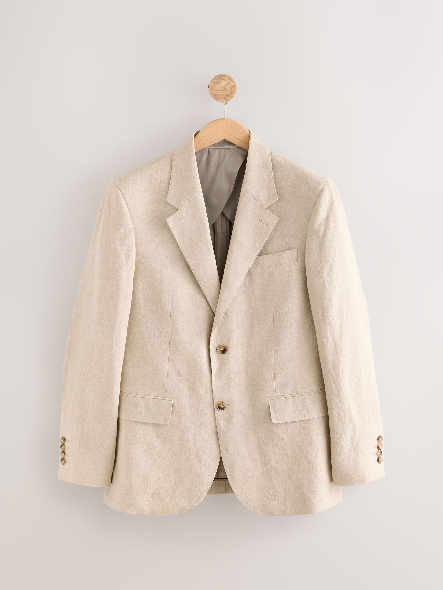 Pastelgeel - Slimfit Leomaster Italiaans 100% linnen colbert