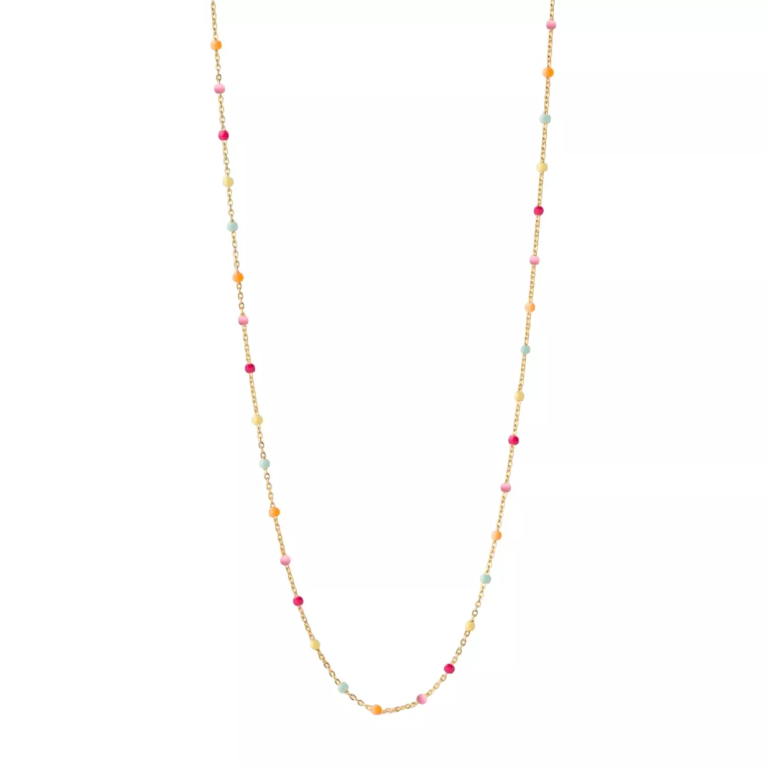 Enamel Lola Rainbow Halskæde 18 kt. Forgyldt Sølv N55G-Rainbow