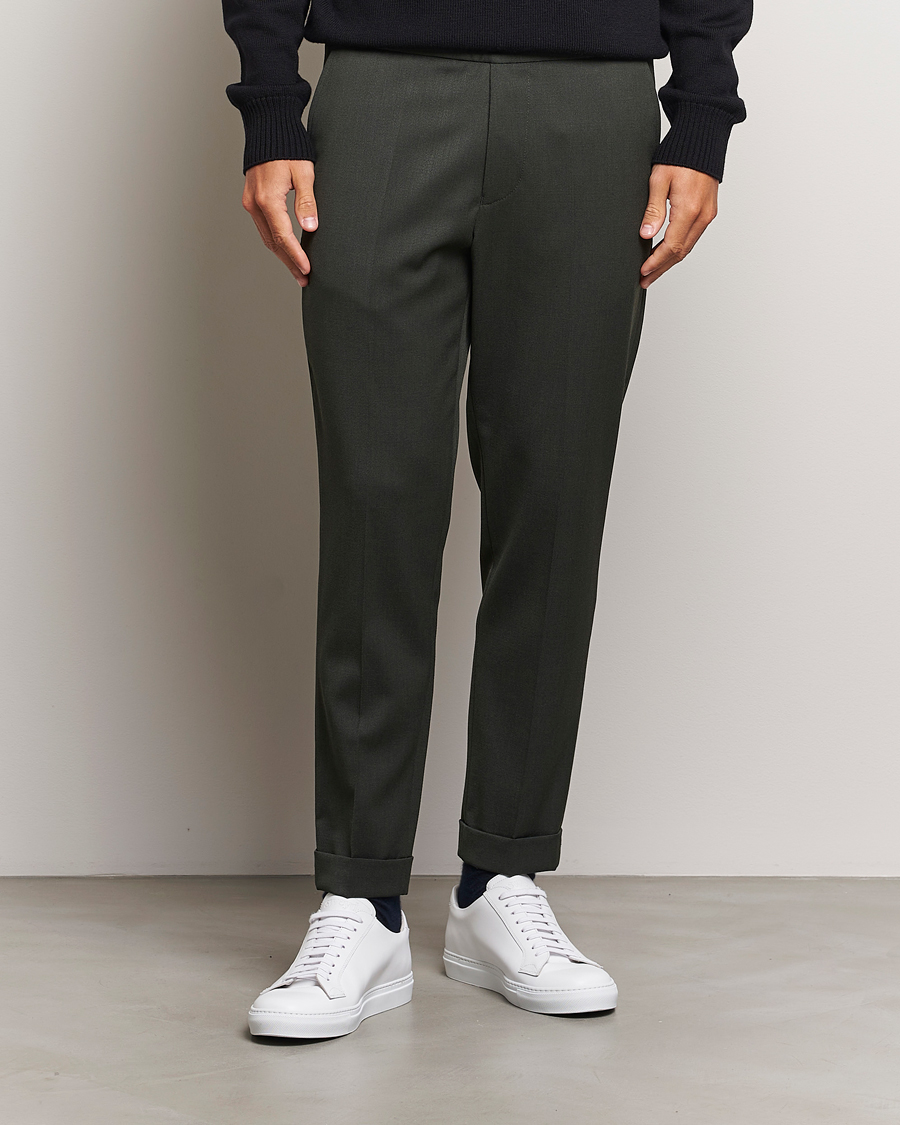Filippa K Terry Wool Trousers Green Melange