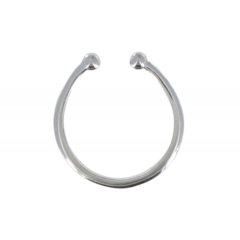 Bague Argent Rhodié Deux Perles