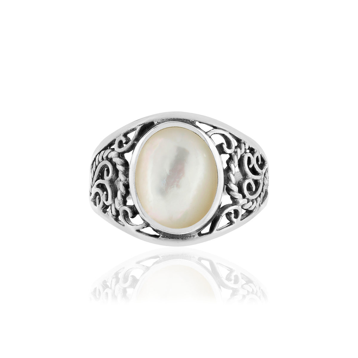 Bague argent 925 nacre