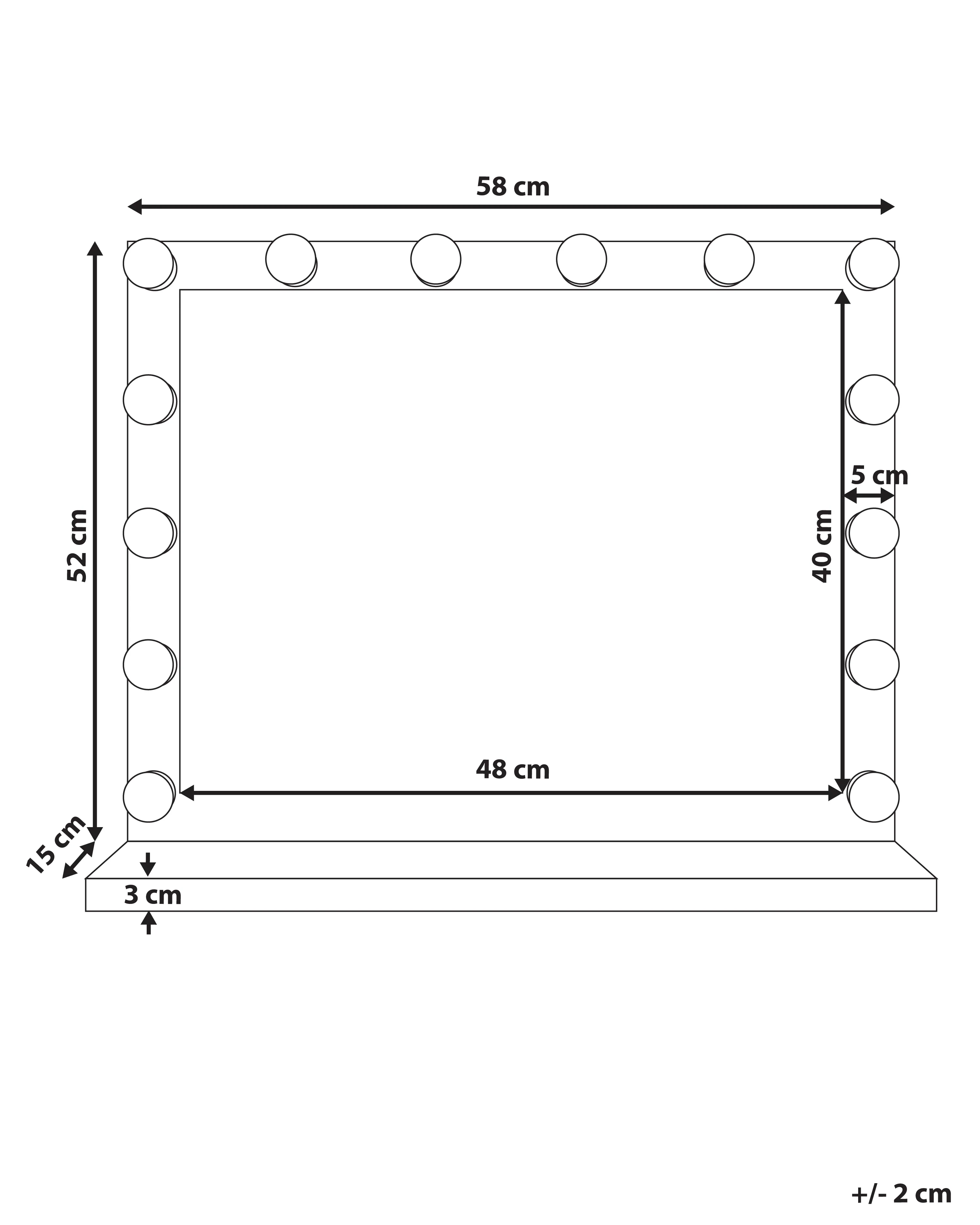Kaptafel spiegel LED BEAUVOIR Wit