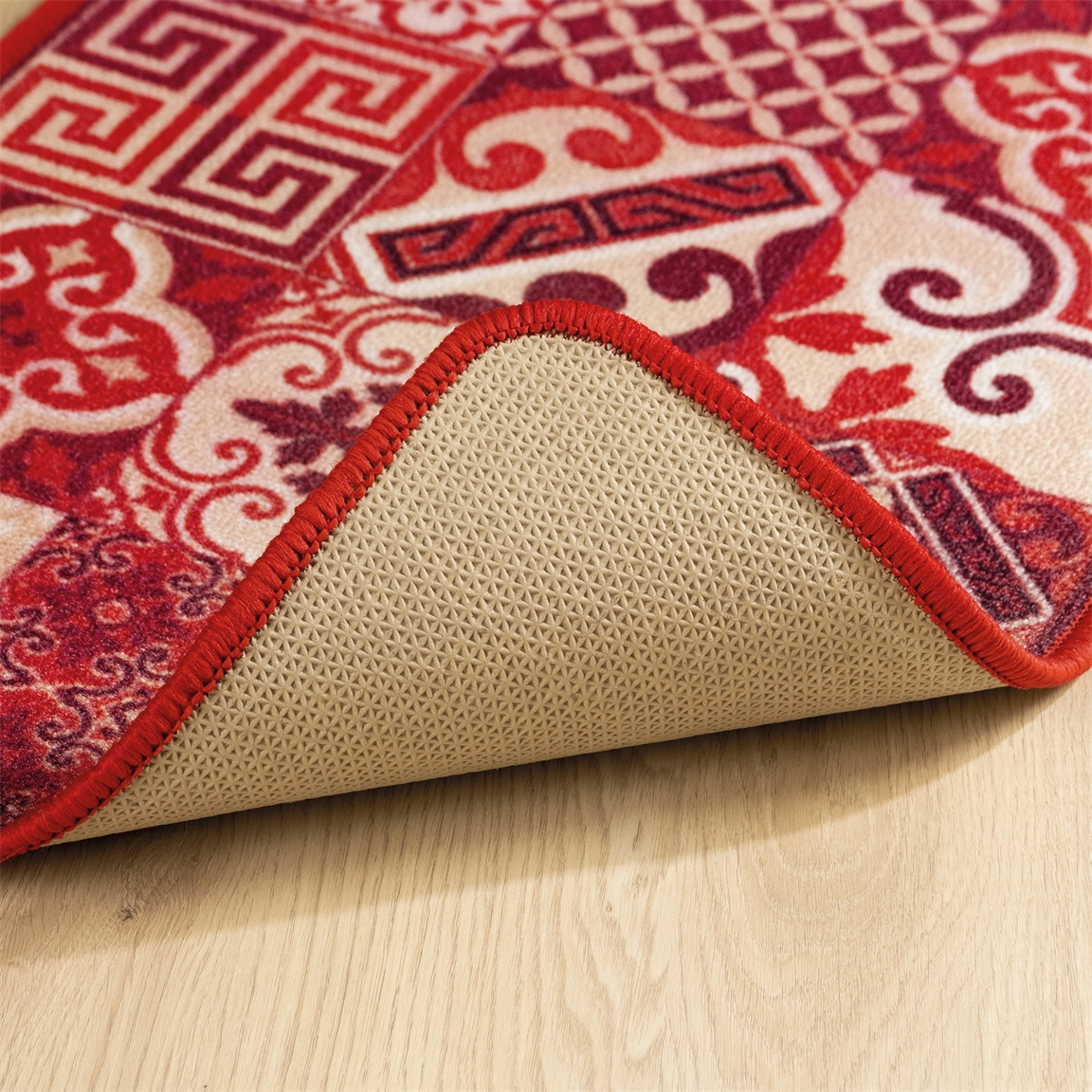 Tapis carreaux de ciment rouge 45 x 120 cm