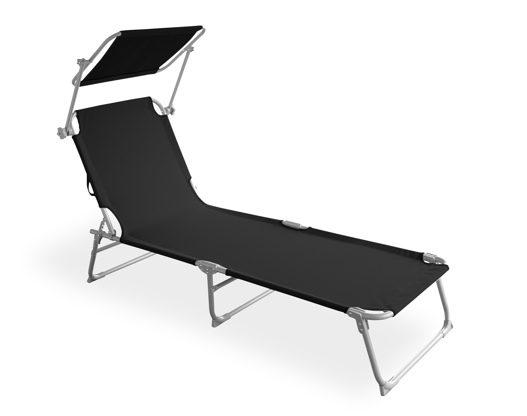 Liegestuhl LETTINO 2er Set schwarz