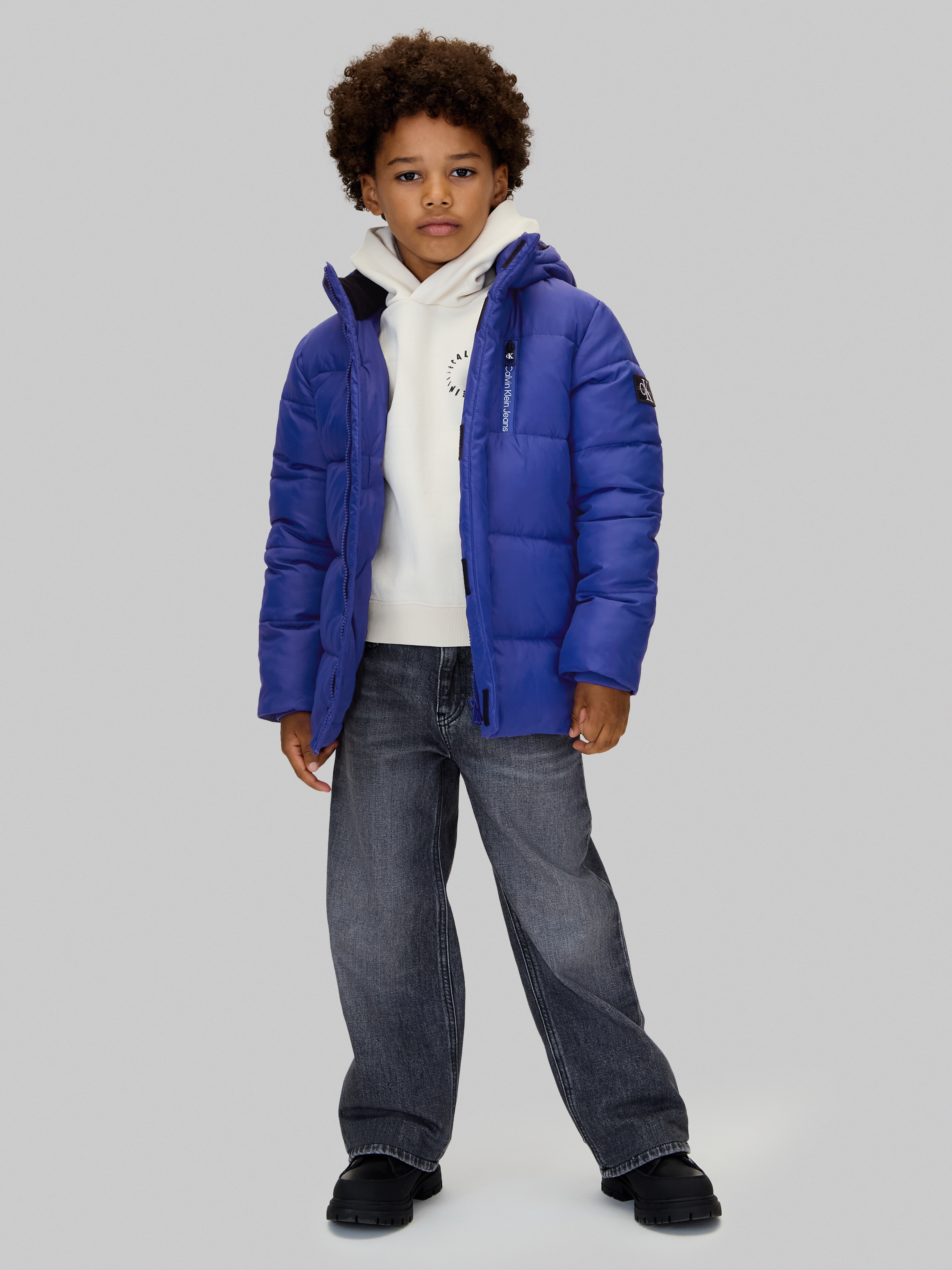 Calvin Klein Jeans Winterjacke »ESSENTIAL PUFFER JACKET« mit Kapuze für Kinder bis 16 Jahre und mit Logopatch