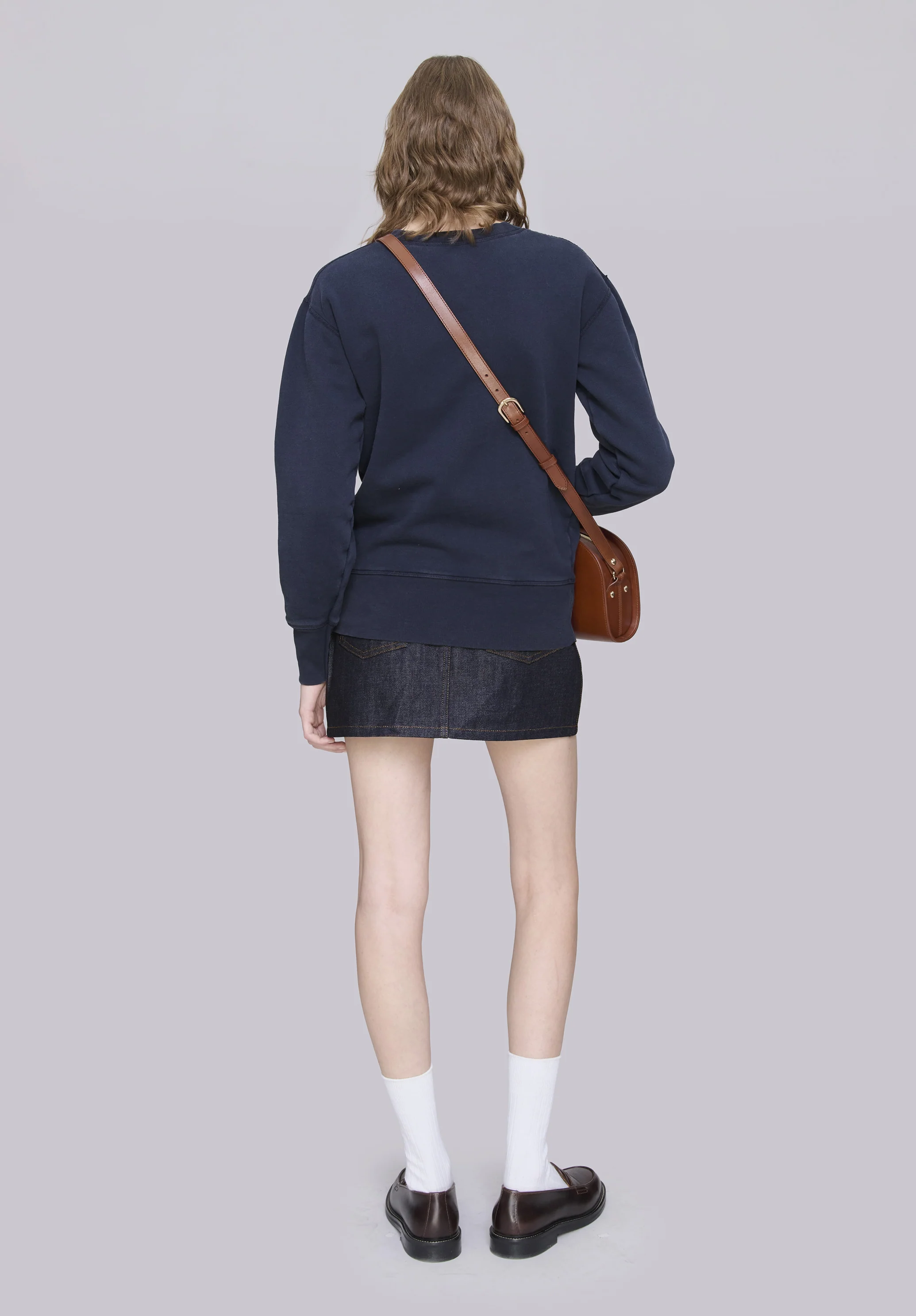A.P.C. x Marc Jacobs. The Shrunken Paris Crewneck - Dark navy