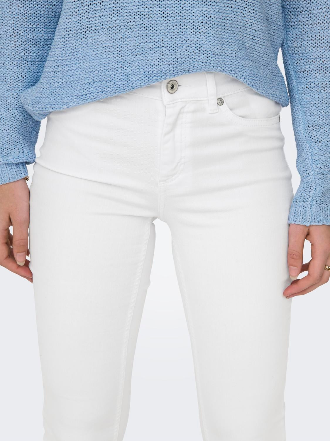 ONLBLUSH Mittlere Taille Ausgestellt Jeans White