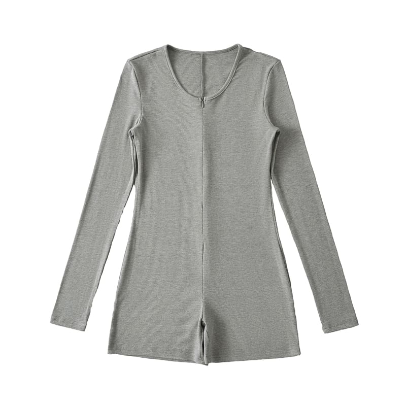 Ulark - Romper met lange mouwen, ronde hals en rits