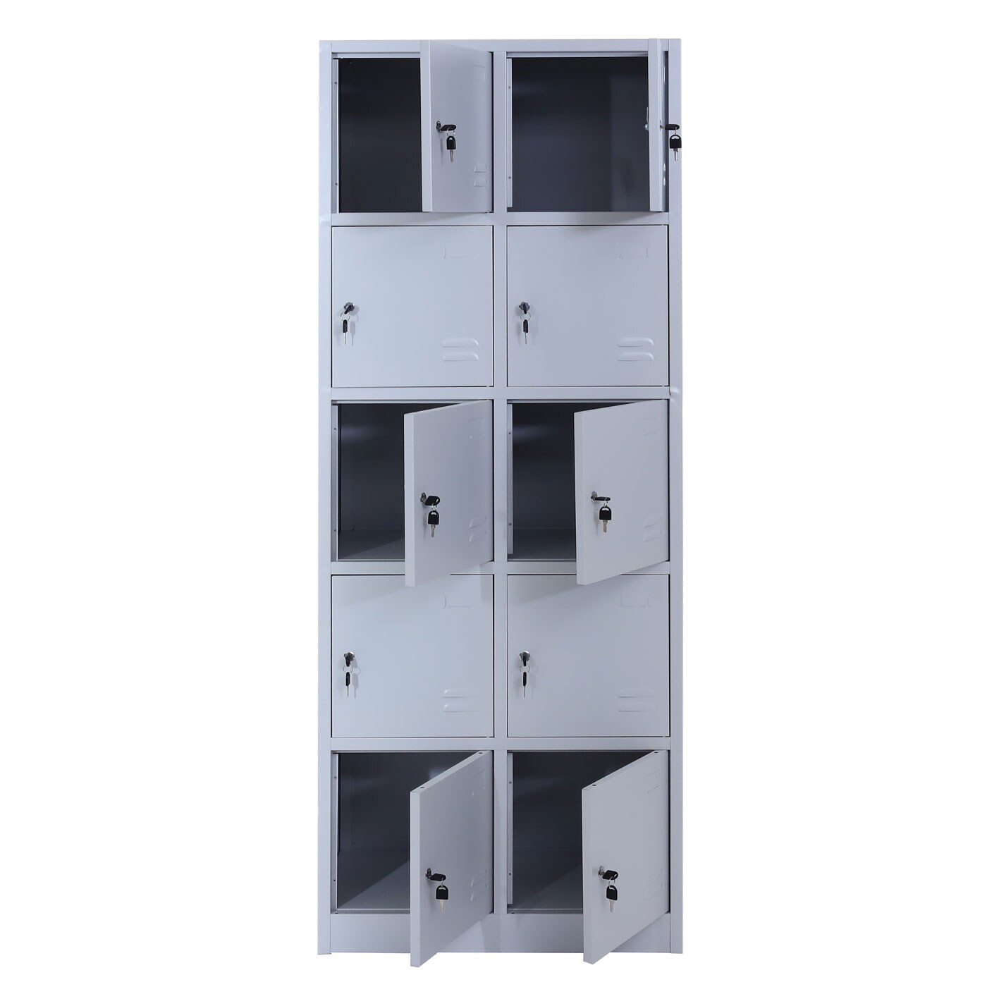 Schließfachschrank MCW-L58, Aktenschrank Büroschrank Mehrzweckschrank, abschließbar Metall 185x70x40cm ~ grau