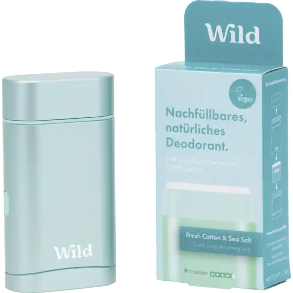 Deo Startpaket: Behälter Aqua + Fresh Cotton & Sea Salt Refill Deo