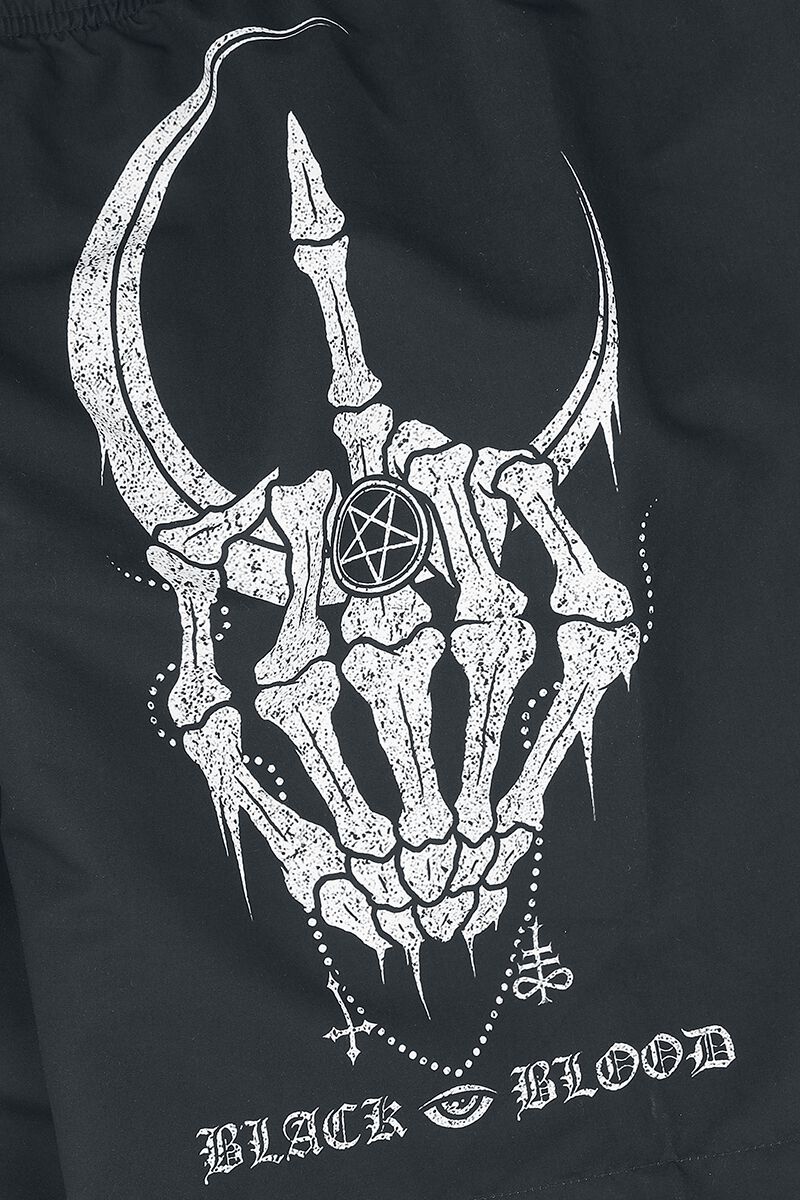 Swim Shorts With Moon and Skull Hand | Gothicana by EMP Short de bain