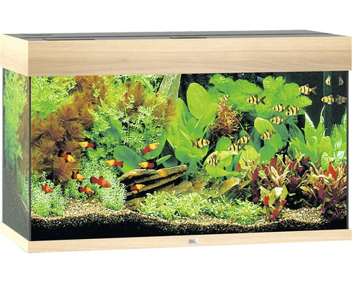 JUWEL Rio 125 aquarium met LED-verlichting, pomp, filter, verwarming (zonder kast), licht hout