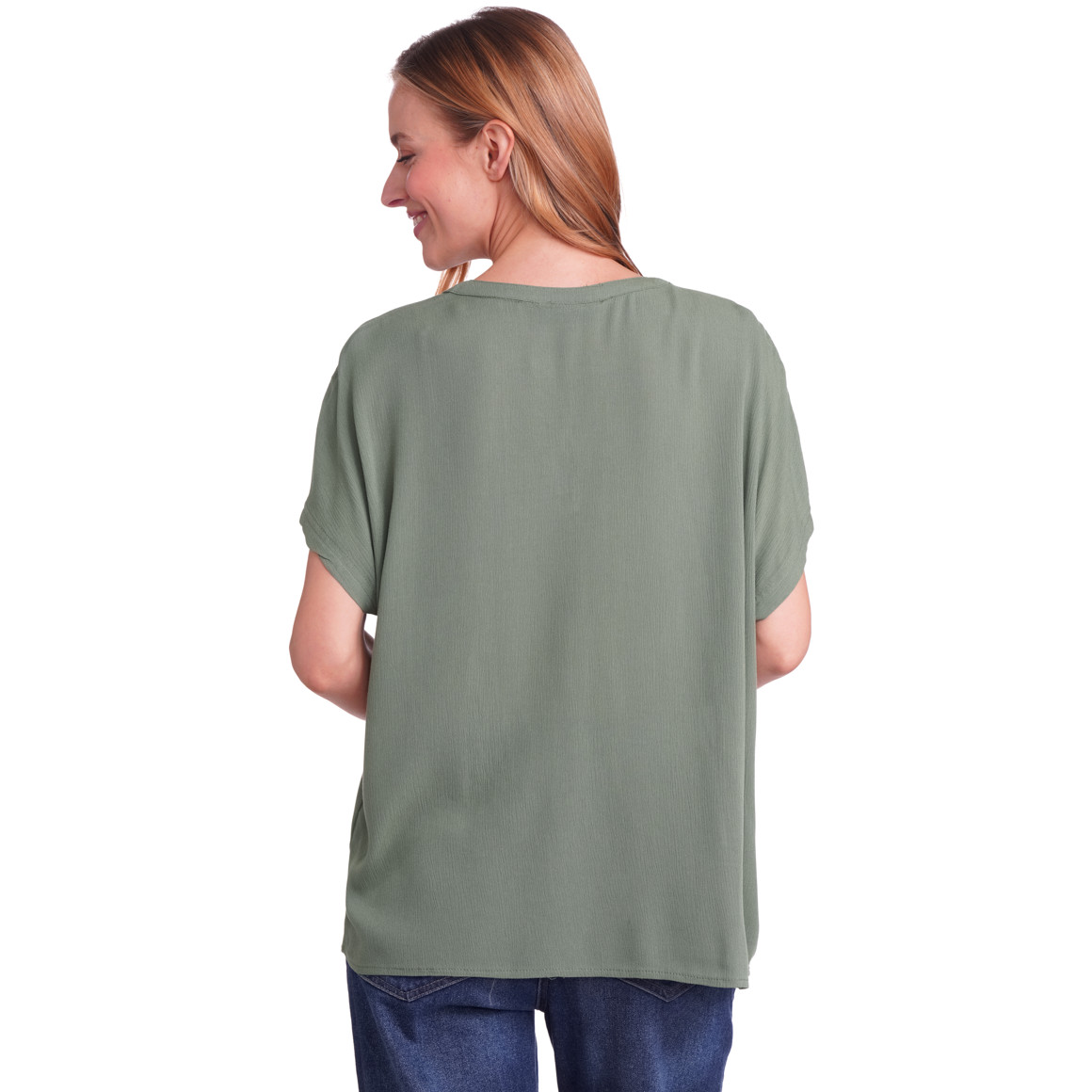 Gina Benotti Damen Bluse aus Viskose dunkelgrün