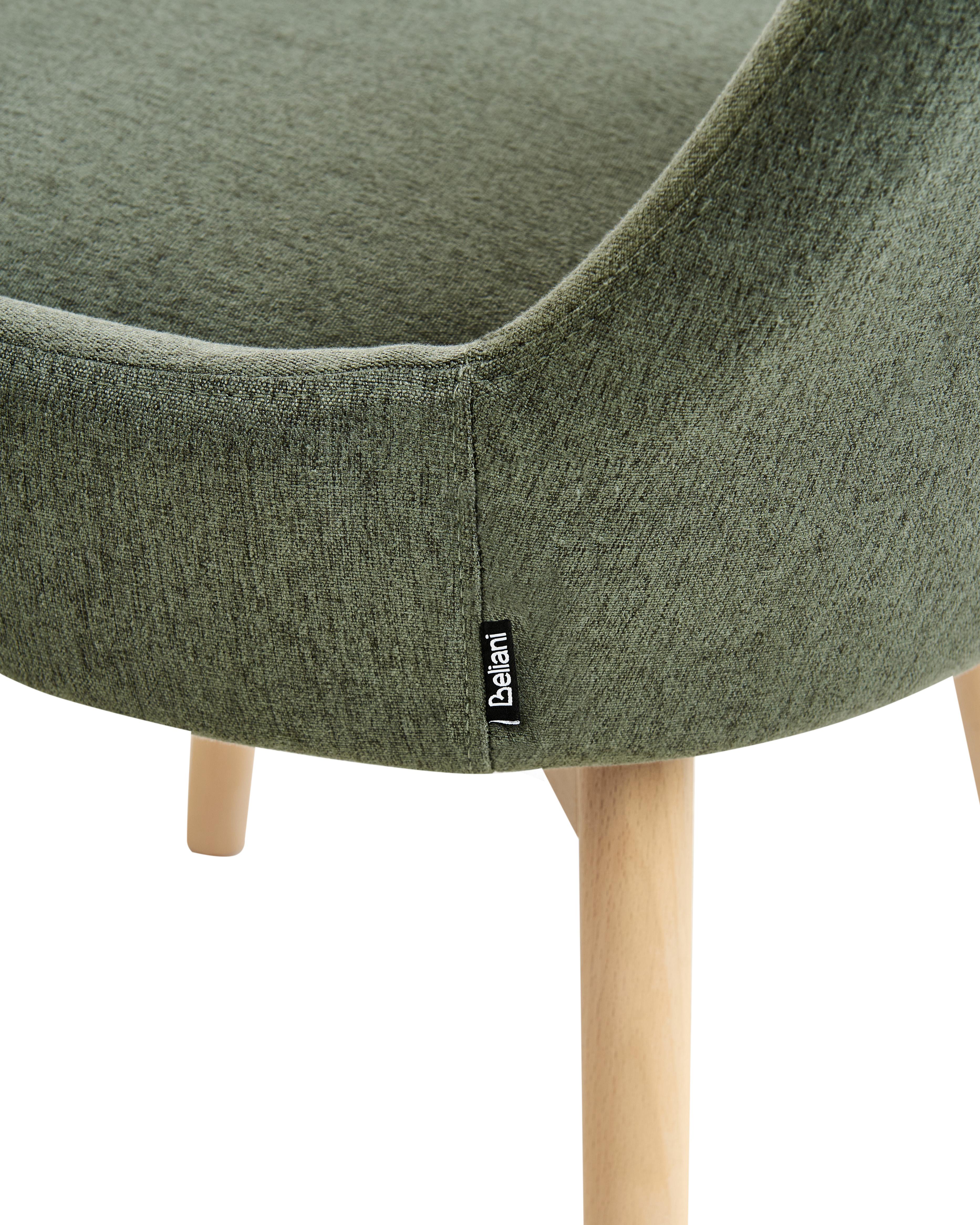 Set van 2 eetkamerstoelen MELFORT Stof Donkergroen