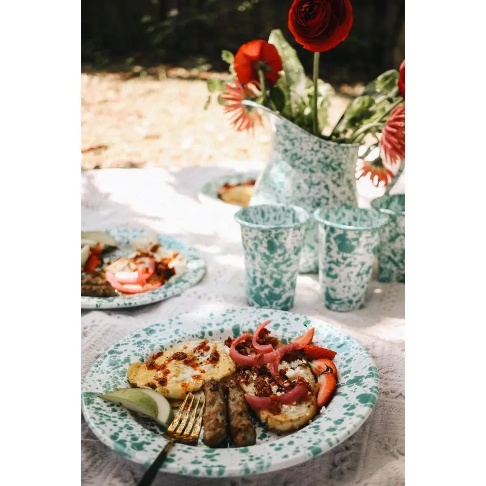 Crow Canyon Home Dinerborden Splatter - Set van 4 - Blauw