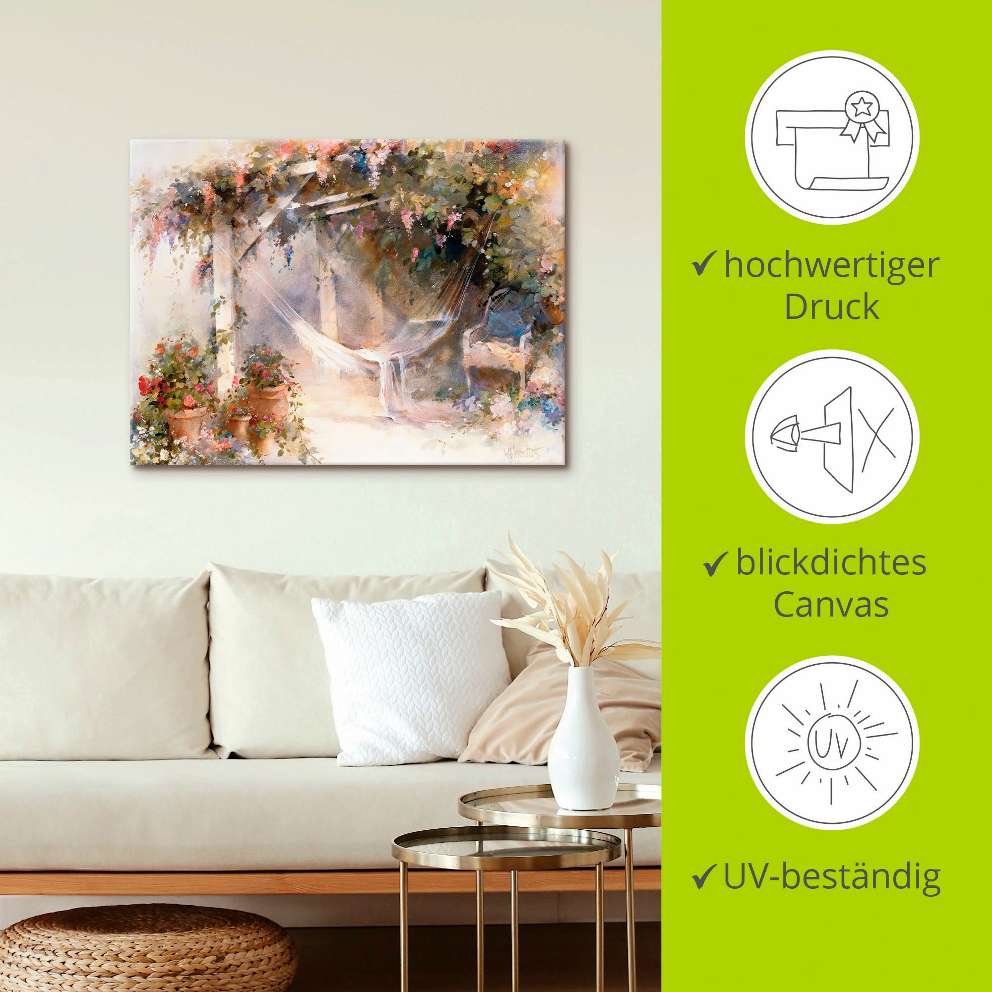 Artland Leinwandbild »Terrasse« Garten 1 Stk. tlg. auf Keilrahmen gespannt