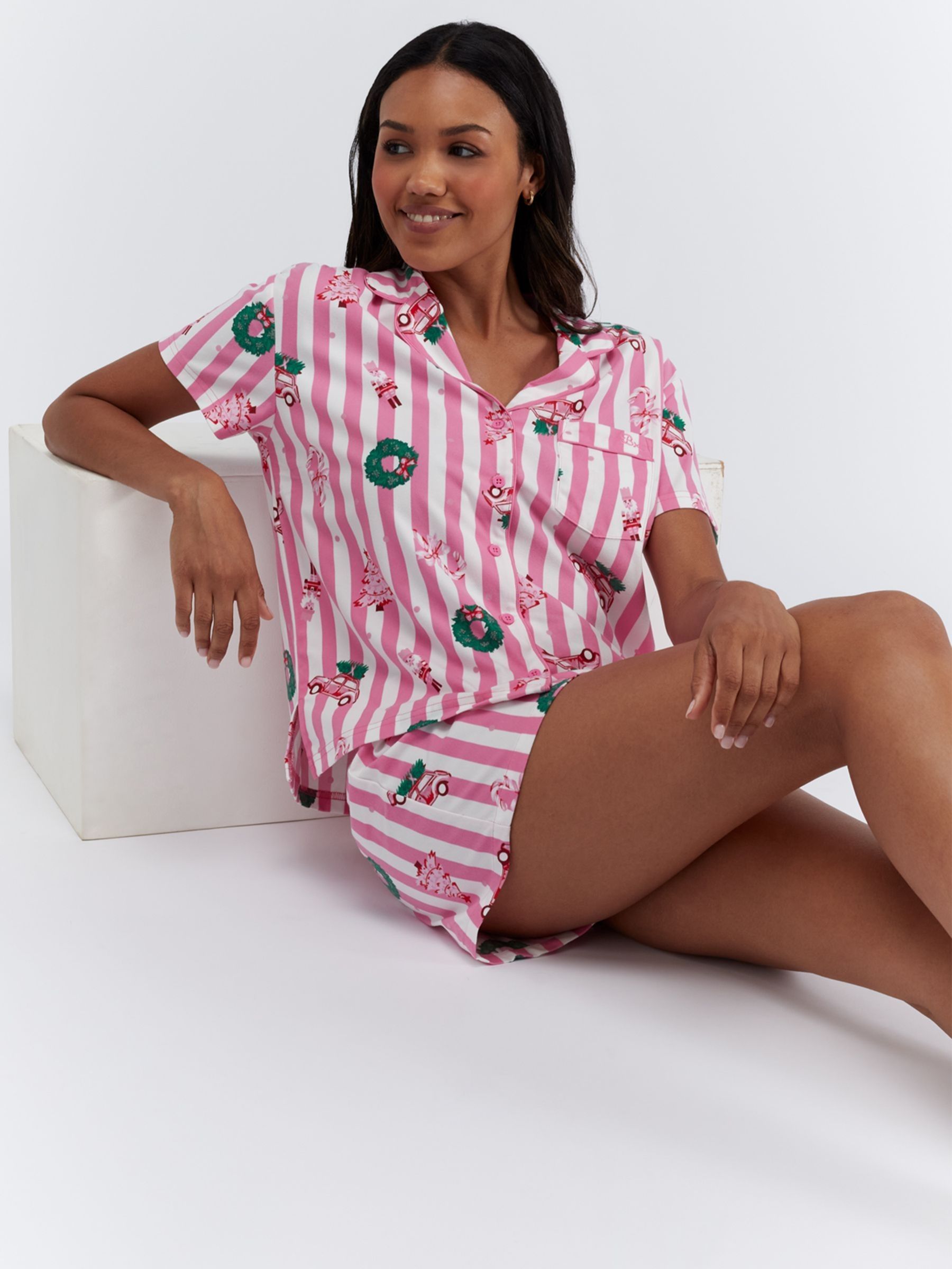 Roze/Witte Kerstprint - Boux Avenue Pyjamas In a Bag