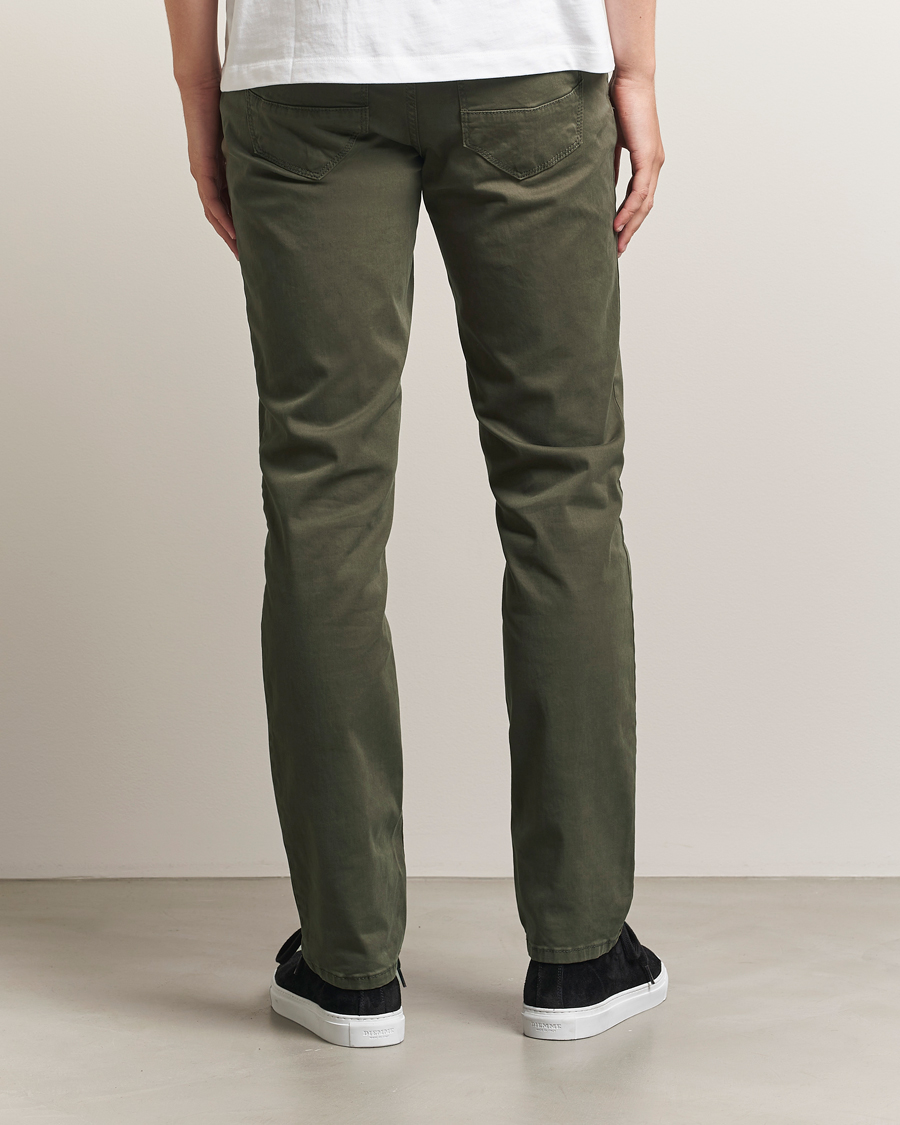 Brax Cadiz Cotton Satin 5-Pocket Pants Olive