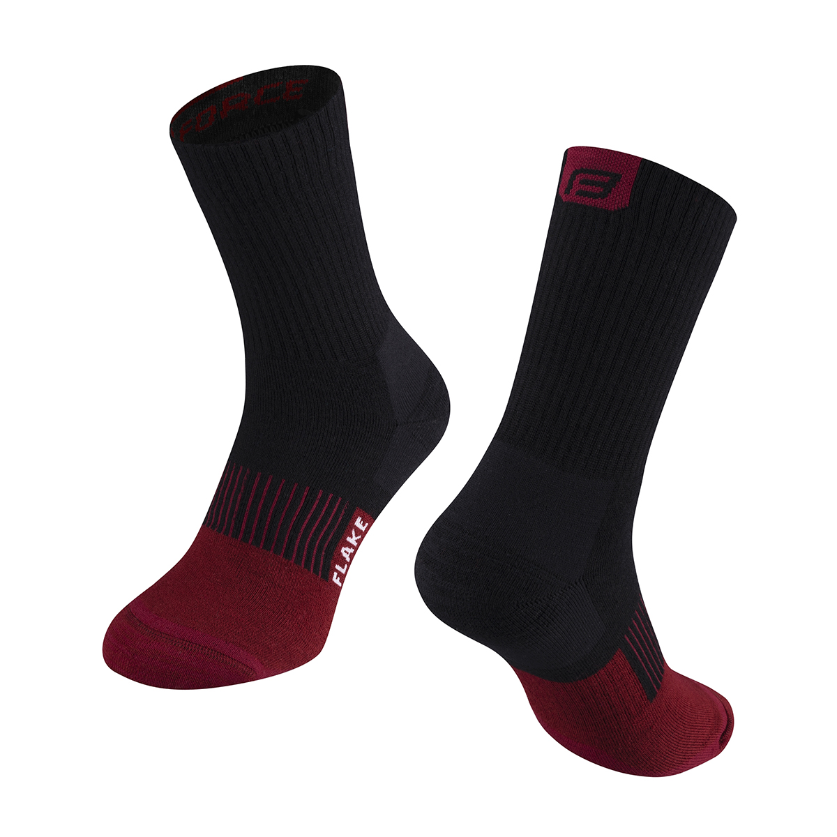 Force Flake Merino Vinterstrømper Sort/Rød