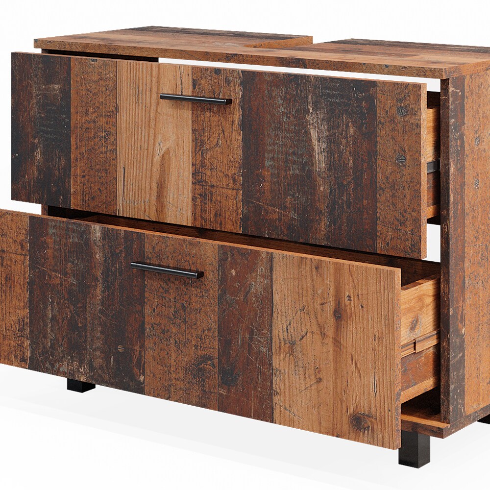 Vicco Badmöbelset Ilias Old Style modern Badezimmerschrank Badschrank Badezimmermöbel Waschtischunterschrank Waschbeckenunterschrank Spiegelschrank Midischrank Schranktür Schrankfach Schrankschublade