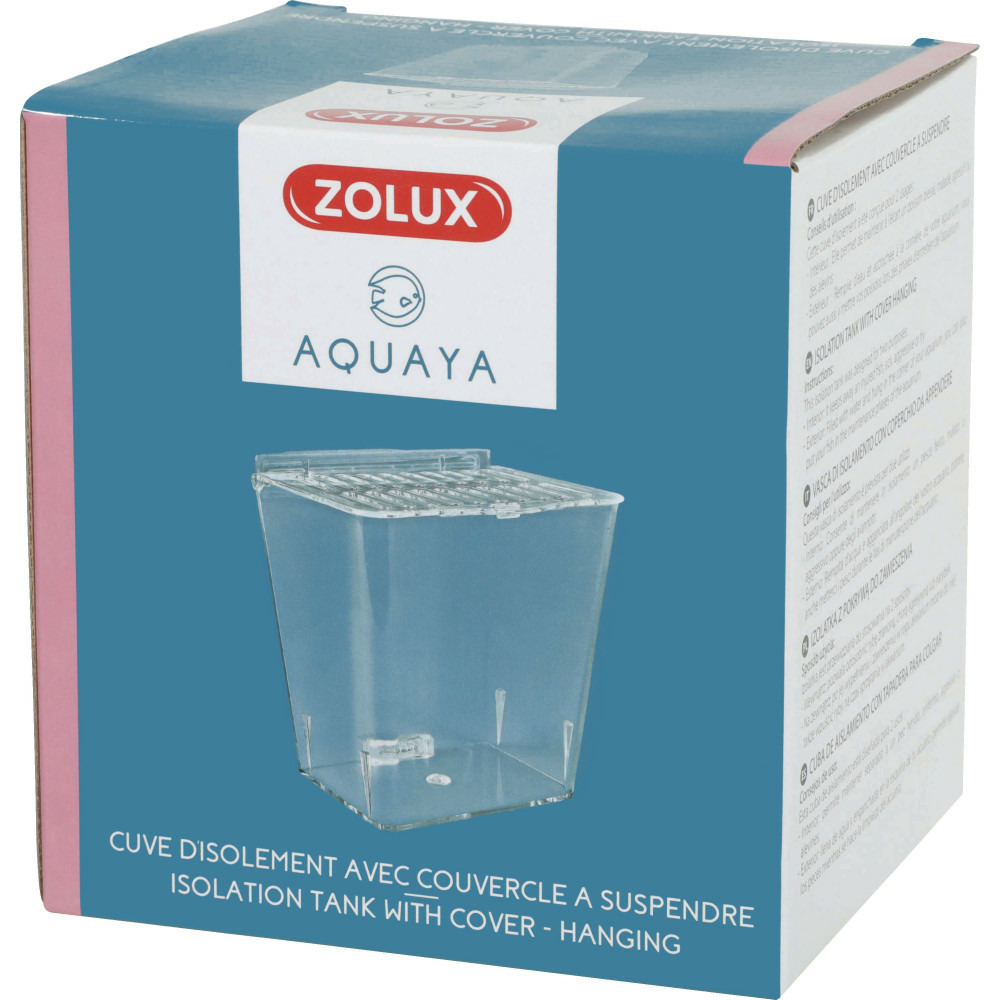 Cuve isolement avec couvercle 13 x 10 x 13 cm pour aquarium